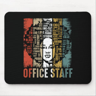 Office Staff Afro African American Women Black His Mouse Pad