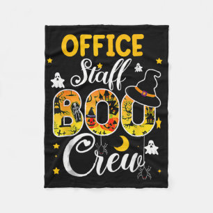 Office Staff Boo Crew Fun Halloween Matching Costu Fleece Blanket