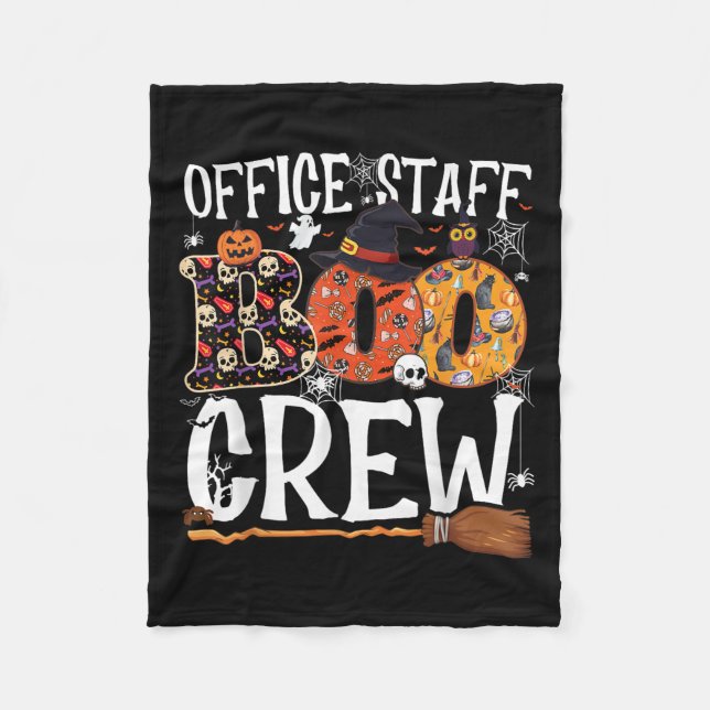Office Staff Boo Crew Funny Halloween Matching Cos Fleece Blanket (Front)