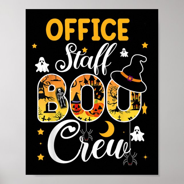Office Staff Boo Crew Funny Halloween Matching Cos Poster (Front)