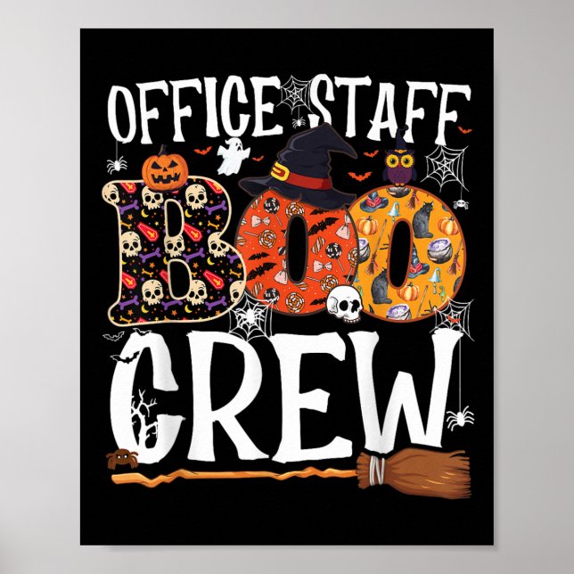 Office Staff Boo Crew Funny Halloween Matching Cos Poster (Front)