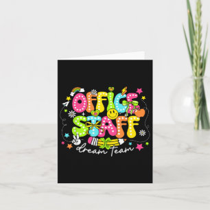 Office Staff Dream Team First Day Of School Retro Card