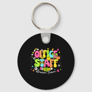 Office Staff Dream Team First Day Of School Retro  Key Ring