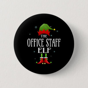 Office Staff Elf Xmas Matching Family Group Christ 6 Cm Round Badge