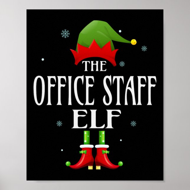 Office Staff Elf Xmas Matching Family Group Christ Poster (Front)
