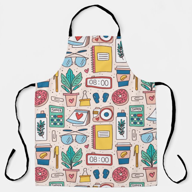 Office Stationery: Quirky Seamless Texture Apron (Front)