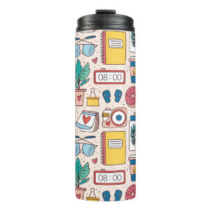 Office Stationery: Quirky Seamless Texture Thermal Tumbler