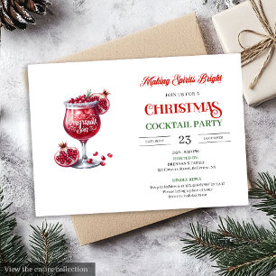 Office style printable festive cocktails party invitation