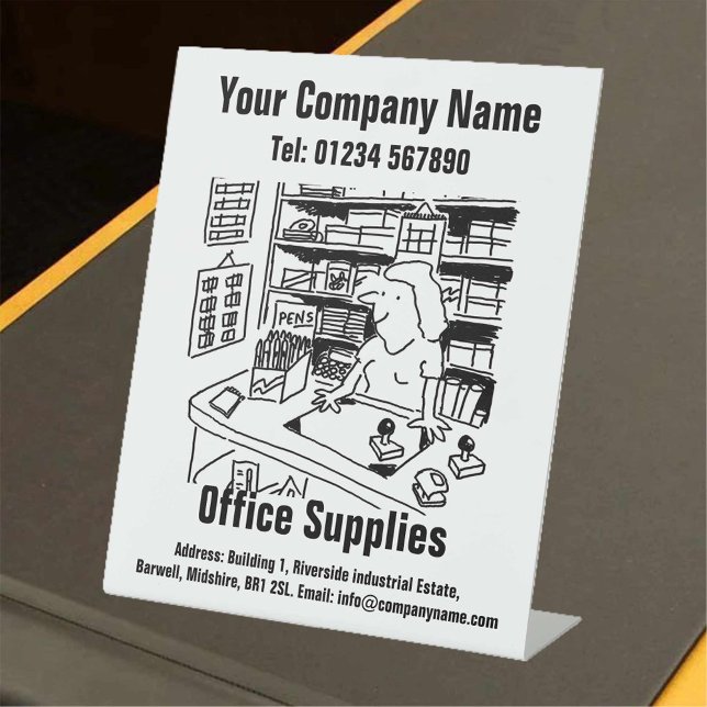 Office Supplies Counter Promotional Pedestal Sign (Creator Uploaded)