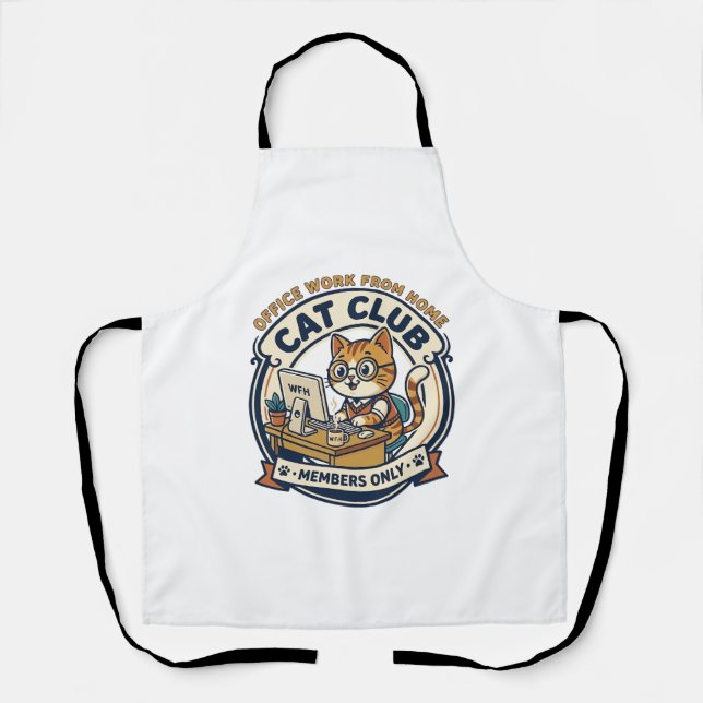 Office Work From Home Cat Cat Lover Gift - Office  Apron (Front)