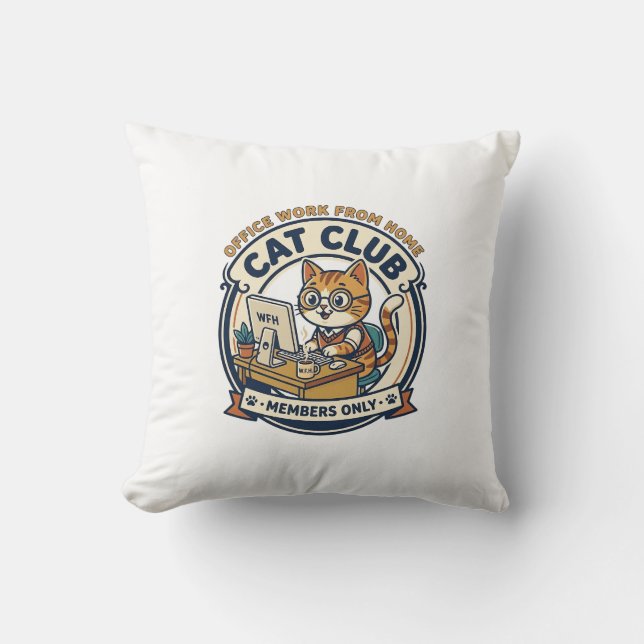 Office Work From Home Cat Cat Lover Gift - Office  Cushion (Front)