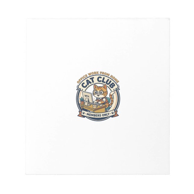 Office Work From Home Cat Cat Lover Gift - Office  Notepad (Front)
