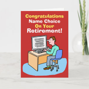 Office Worker, Data, or Computer User Retirement Card