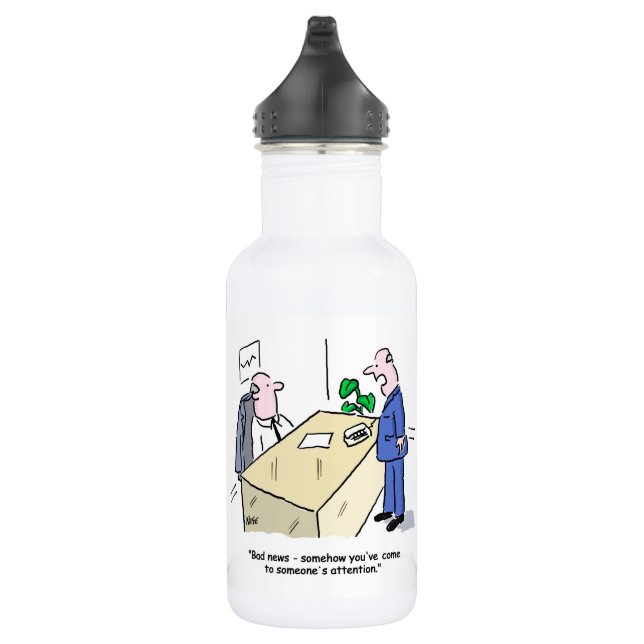 Office Worker Gets Noticed by Somebody. Funny 532 Ml Water Bottle (Right)
