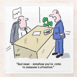 Office Worker Gets Noticed by Someone Glass Coaster