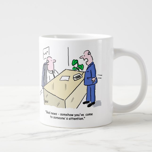 Office Worker Has Been Noticed. Office Life Large Coffee Mug (Right)