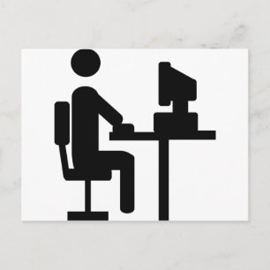 office worker icon postcard