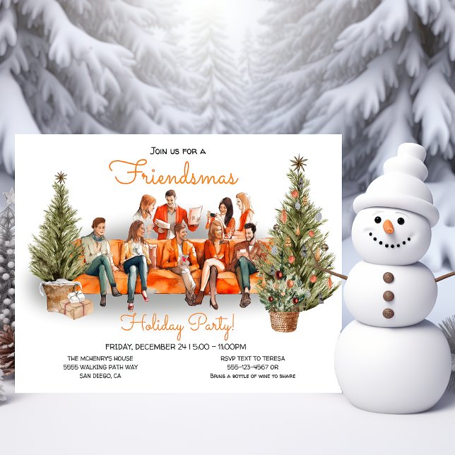 Office workers Friendsmas Holiday Christmas Party Invitation (Creator Uploaded)