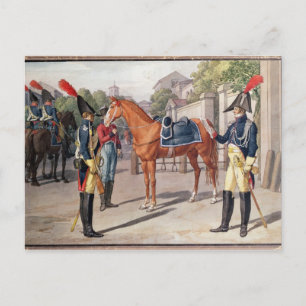Officer and Guard of the Royal Guard in 1826 Postcard