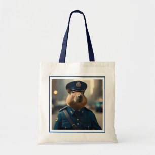 "Officer Capy: The Calm and Collected Policeman" Tote Bag