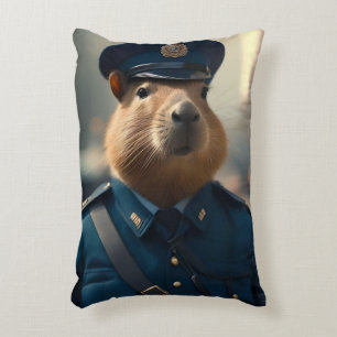 Officer Capybara: Keeping the Peace, Decorative Cushion