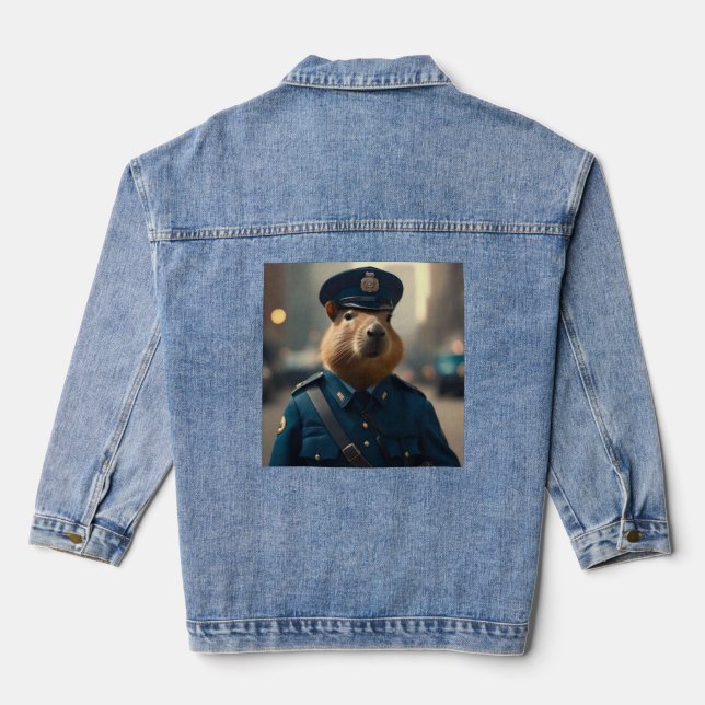 Officer Capybara: Keeping the Peace, Denim Jacket (Back)