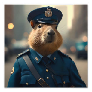 Officer Capybara: Keeping the Peace, Photo Print