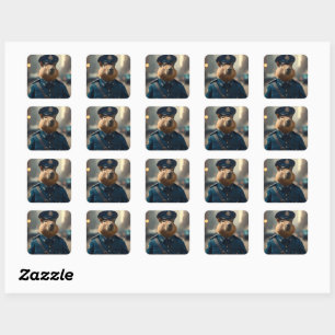 Officer Capybara: Keeping the Peace, Square Sticker