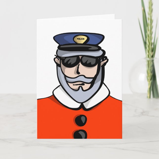 Officer Claus Greeting Card (Front)