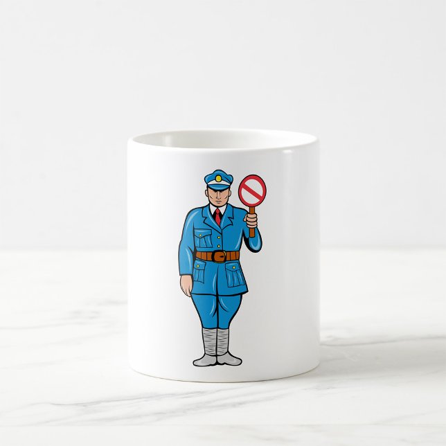 Officer Holding A Stop Sign Mug (Creator Uploaded)