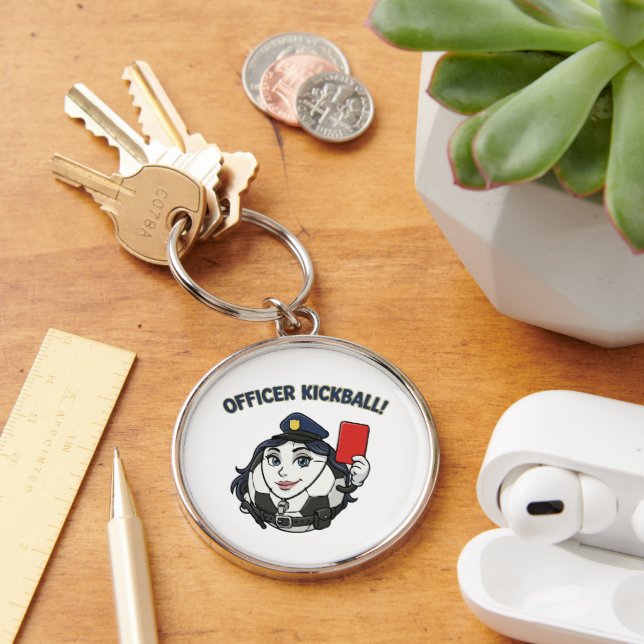 Officer Kickball Soccer Referee Key Ring (Desk)