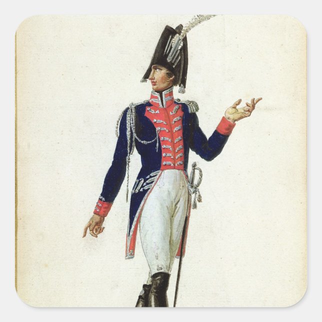 Officer of the Garde du Corps Square Sticker (Front)