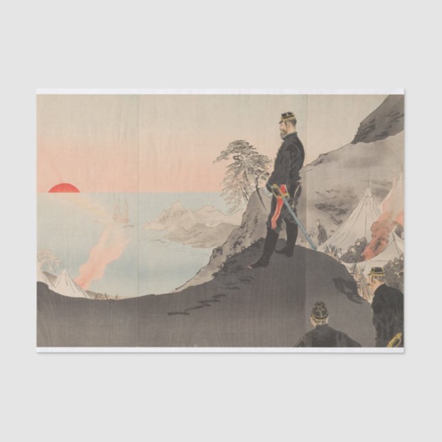 Officers and Men Admiring the Rising Sun Tissue Paper (Front)