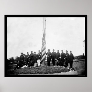Officers Lowering the Flag Near Georgetown 1865 Poster