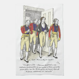 Officers of the Shire Militia, Jane Austen Tea Towel
