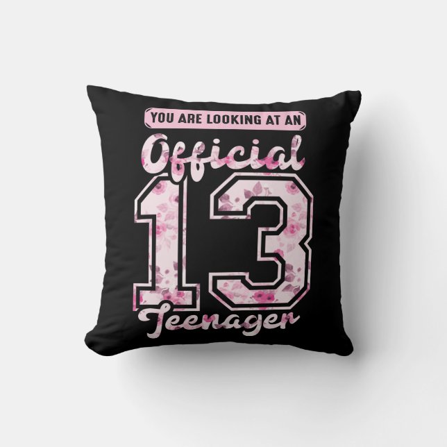 Official 13 Teenager 13th birthday 13 Years Old Cushion (Front)