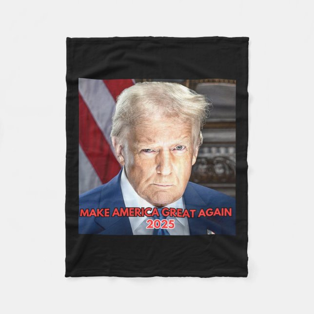 Official 2025 Inaugural Portrait Of President Dona Fleece Blanket (Front)