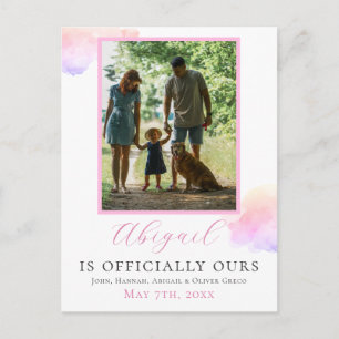 Official Adoption Family Photo Holiday Postcard