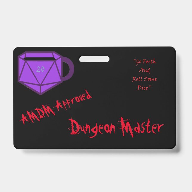 Official AMDM Dungeon Master ID Badge (Front)