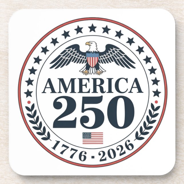 Official America 250th Anniversary Commemorative Coaster (Front)