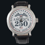Official America 250th Anniversary Commemorative Watch<br><div class="desc">Celebrate the historic 250th birthday of the United States with this official-style commemorative seal. Featuring the bald eagle,  the American flag,  and the 1776-2026 milestone dates,  this design is perfect for Semiquincentennial parades,  Fourth of July family reunions,  and patriotic community events.</div>