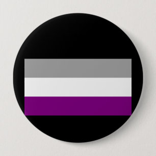OFFICIAL ASEXUAL PRIDE FLAG 10 CM ROUND BADGE