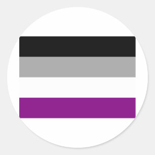 OFFICIAL ASEXUAL PRIDE FLAG CLASSIC ROUND STICKER