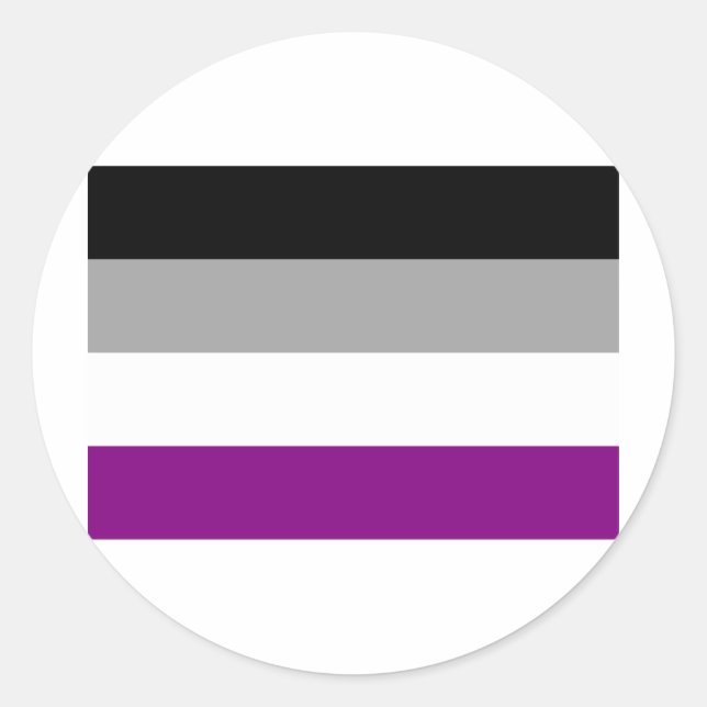 OFFICIAL ASEXUAL PRIDE FLAG CLASSIC ROUND STICKER (Front)