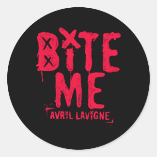 Official Avril Lavigne Red Bite Me Classic Round Sticker