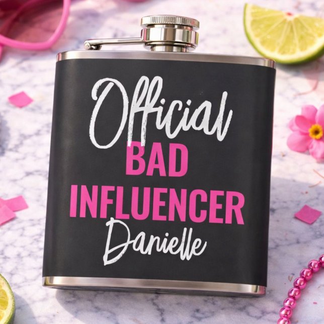Official Bad Influence Custom Bachelorette Party Hip Flask (Creator Uploaded)