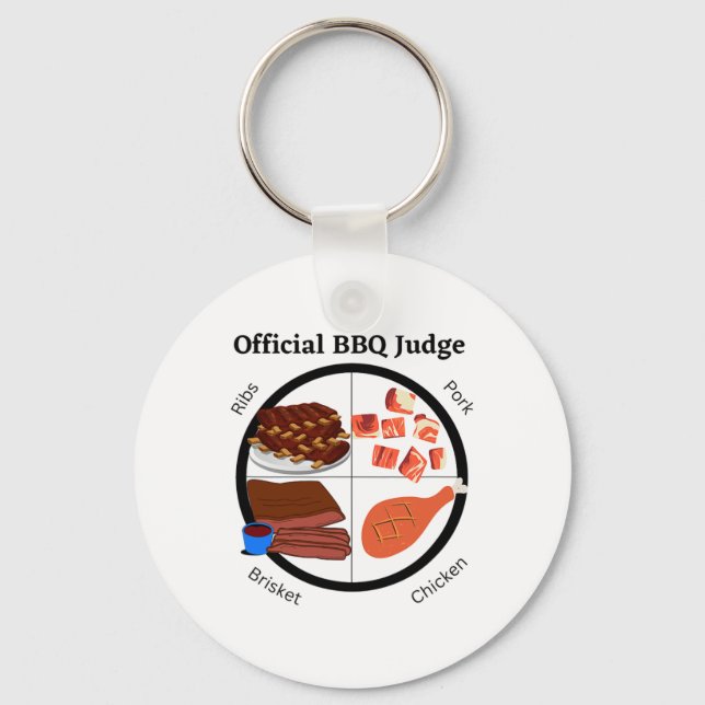 Official Bbq Judge With Chicken  Key Ring (Front)