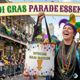 Official Bead Hauler Funny Mardi Gras Parade Tote Bag