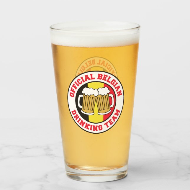 Official Belgian Drinking Team Glass (Front Filled)