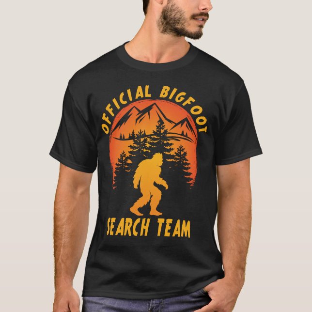 Official Bigfoot Search Team Sasquatch Yeti Funny T-Shirt (Front)